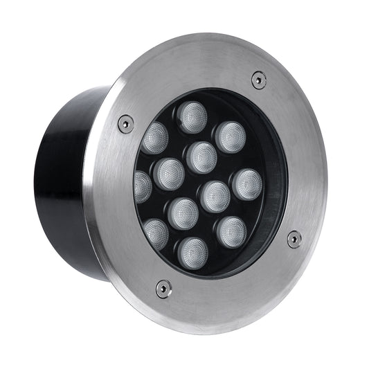 UNDERGROUND-TINA 90668 Χωνευτό Φωτιστικό Σποτ Δαπέδου LED 12W 1380lm 30° DC 24V Αδιάβροχο IP65 Φ16 x Υ9cm Φυσικό Λευκό 4500K - Ανοξείδωτο Ατσάλι