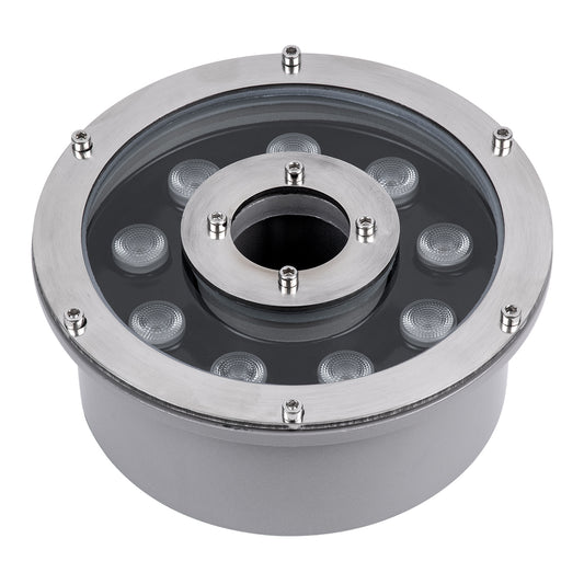 UNDERWATER-FINA 90674 Υποβρύχιο Φωτιστικό Σποτ Ειδικό για Σιντριβάνια LED 9W 990lm 30° DC 24V Αδιάβροχο IP68 Φ16 x Υ8cm Θερμό Λευκό 3000K - Ανοξείδωτο Ατσάλι