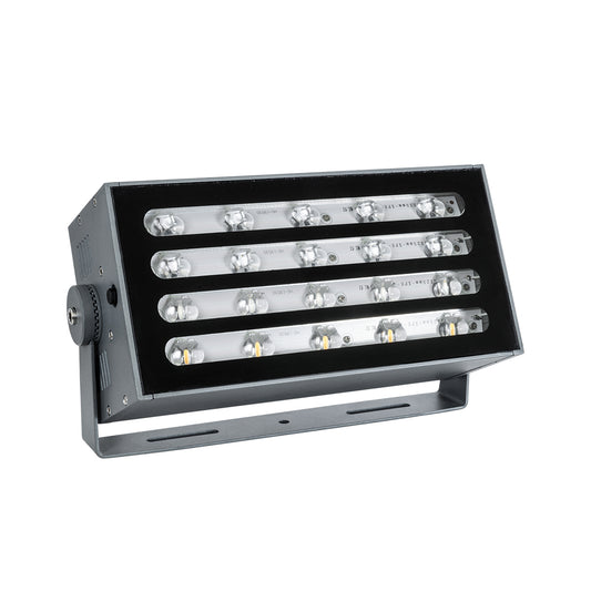 FLOODKENA 90765 Προβολέας Σποτ Wall Washer LED 40W 3400lm 120° AC 220-240V Αδιάβροχο IP67 Πολύχρωμο RGBW - Bridgelux SMD Chip - Γκρι Ανθρακί - Μ31 x Π10 x Υ17