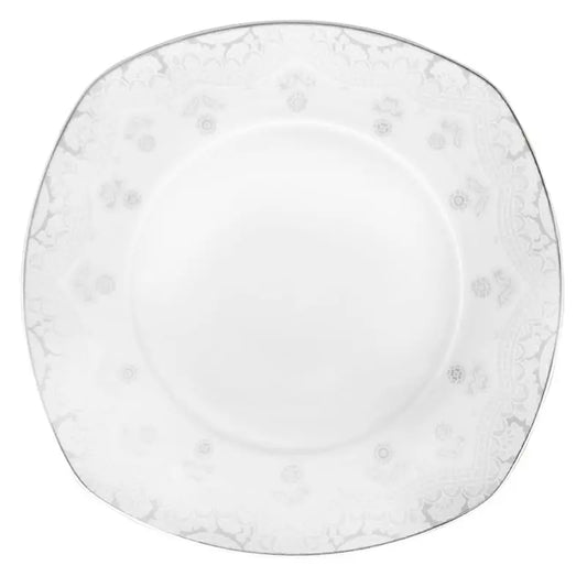 Artekko Πιάτο Φαγητού 'Λουλούδια' Πορσελάνινο Λευκό/Γκρι 910-1110