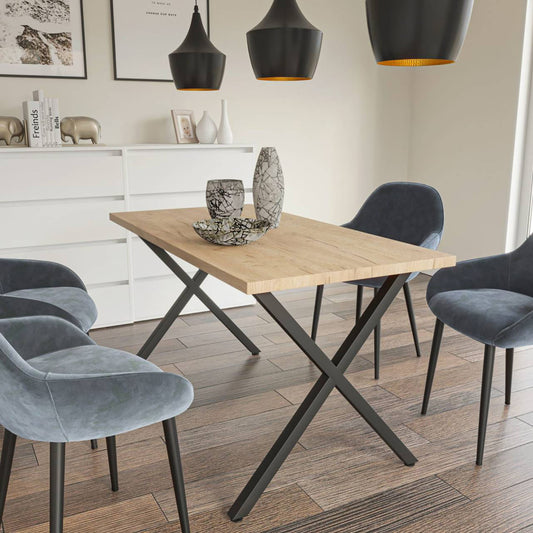 Τραπέζι Houston Χρυσό Δρυς-Μαύρο 160x80x77