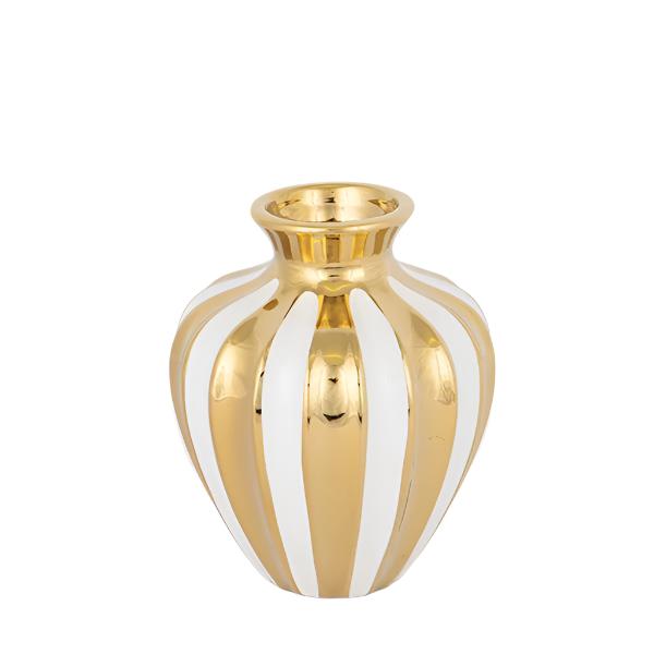 ΒΑΖΟ ΚΕΡΑΜΙΚΟ ΛΕΥΚΟ & ΧΡΥΣΟ 16.5x16.5x26