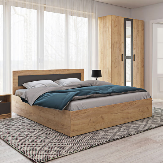 Κρεβάτι Viva Χρυσό Δρυς-Γραφίτης 160x200εκ