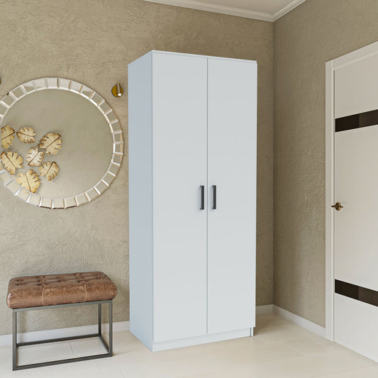 Ντουλάπα Δίφυλλη Simple Λευκή 80x52x205