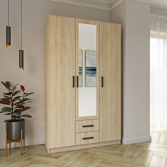 Ντουλάπα Τρίφυλλη Simple Σονόμα 120x52x205