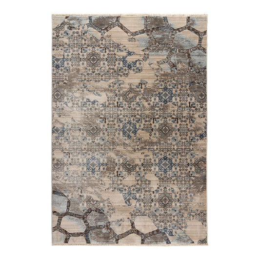 Πατάκι Bliss Art 9625 67x220εκ Μπεζ-Μόκα-Μπλε