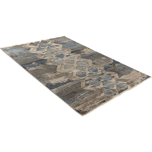 Πατάκι Bliss Art 9627 67x220εκ Μπεζ-Μόκα-Μπλε