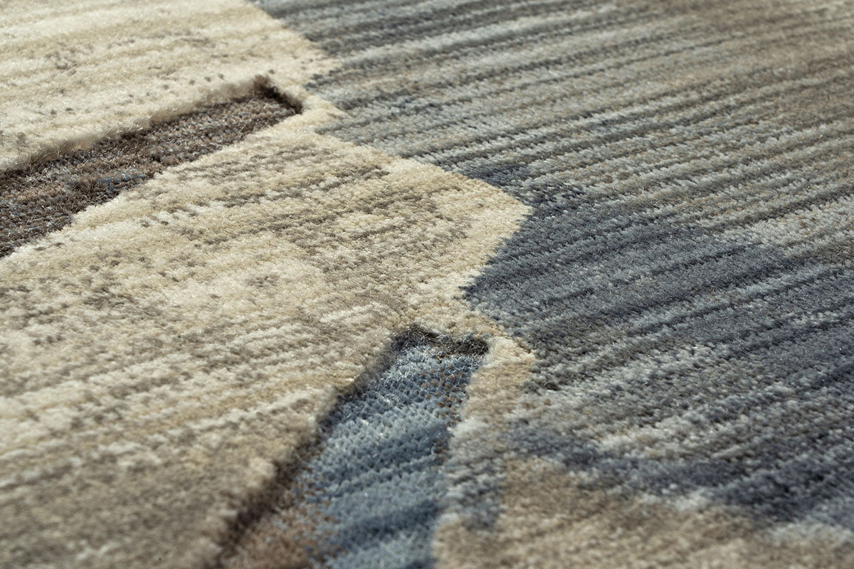 Πατάκι Bliss Art 9628 67x220εκ Μπεζ-Μόκα-Μπλε