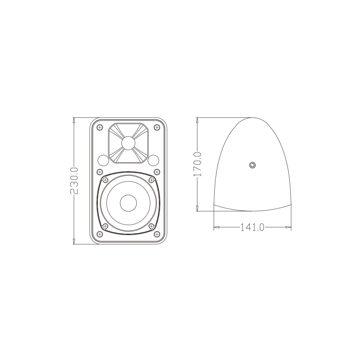 FDB ES104BT 98000 Facilities Speaker - Παθητικό Ηχείο Εγκαταστάσεων Επιτοίχιο με Μετασχηματιστή 100V & 16Ω - 40W RMS (160W Peak) - 1 x 4" Inches LF & 1 x 0.8" Inches HF - Αδιάβροχο IP65 - Μαύρο - Μ14.1 x Π17 x Υ23cm - Ζεύγος