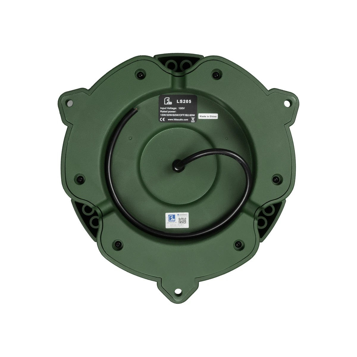 FDB LS205 98033 Επιδαπέδιο Παθητικό Ηχείο Εγκαταστάσεων με Μετασχηματιστή 100V & 8Ω - 60W RMS (120W Peak) - 1 x 5.25" Inches LF & 1 x 1" Inches HF - Αδιάβροχο IP56 - Πράσινο - Μ31.5 x Π31.5 x Υ40