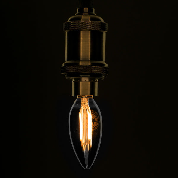 99061 Λάμπα E14 C35 Κεράκι LED FILAMENT 4W 400 lm 320° AC 85-265V Edison Retro με Φιμέ Γυαλί Θερμό Λευκό 2700 K Dimmable
