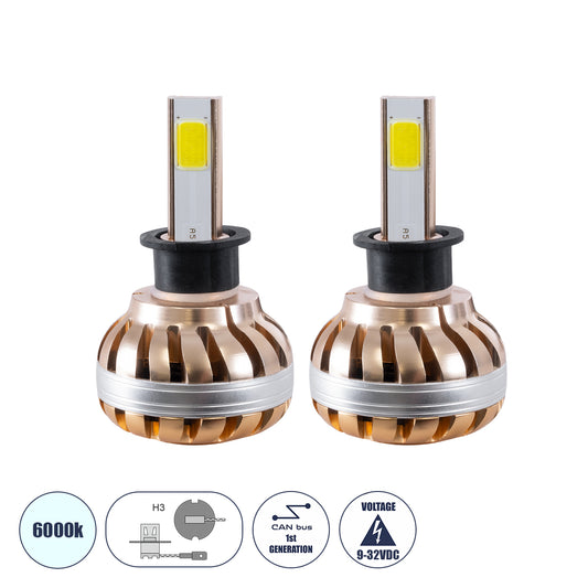 99701 LED HID KIT H3 45 Watt COB LED 3600 Lumen 9-32 Volt DC 6000K