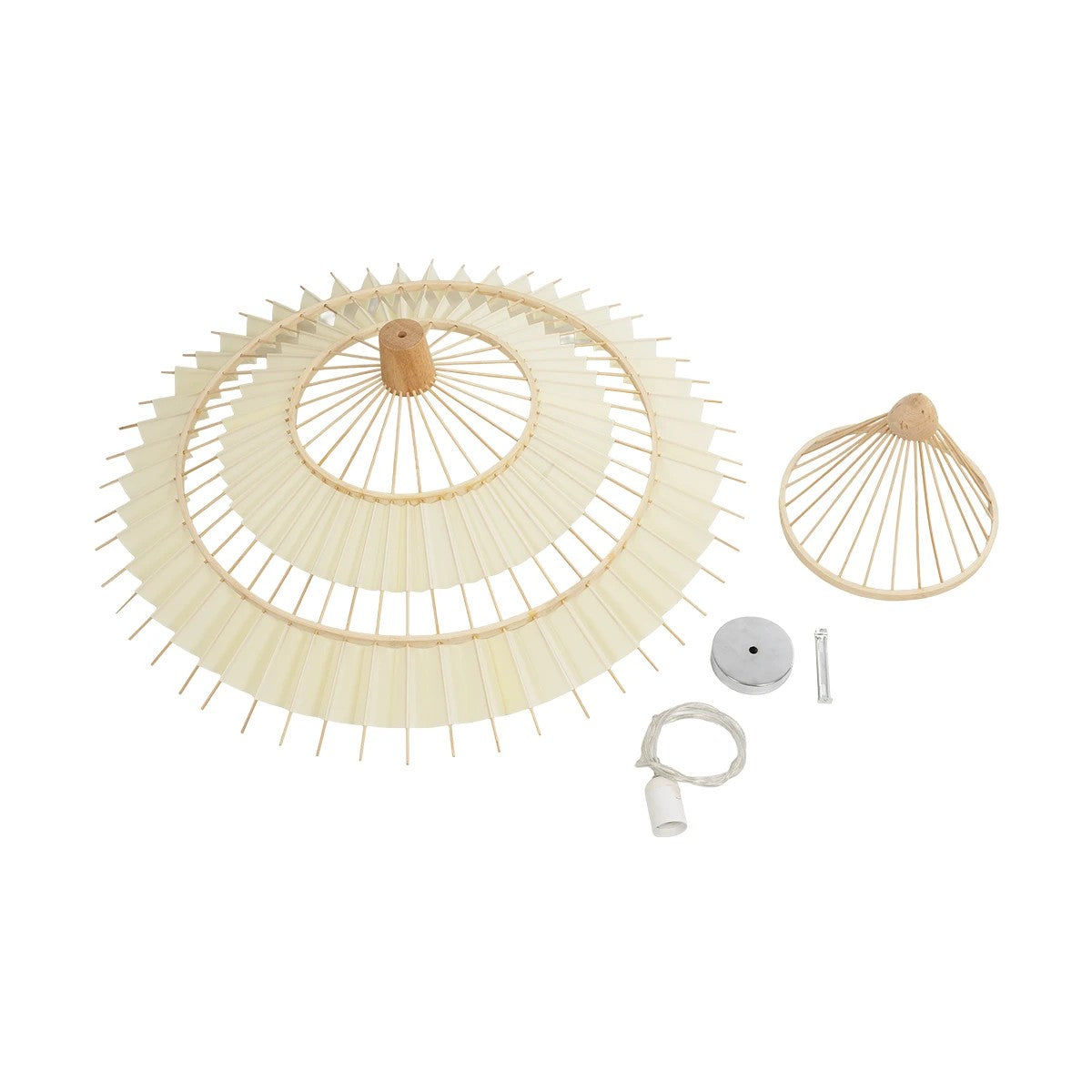 VENTALIA 999-0066 Boho Κρεμαστό Φωτιστικό Οροφής με Ντουί 1 x E27 AC 220-240V IP20 - Μπεζ - Μ83 x Π83 x Υ36