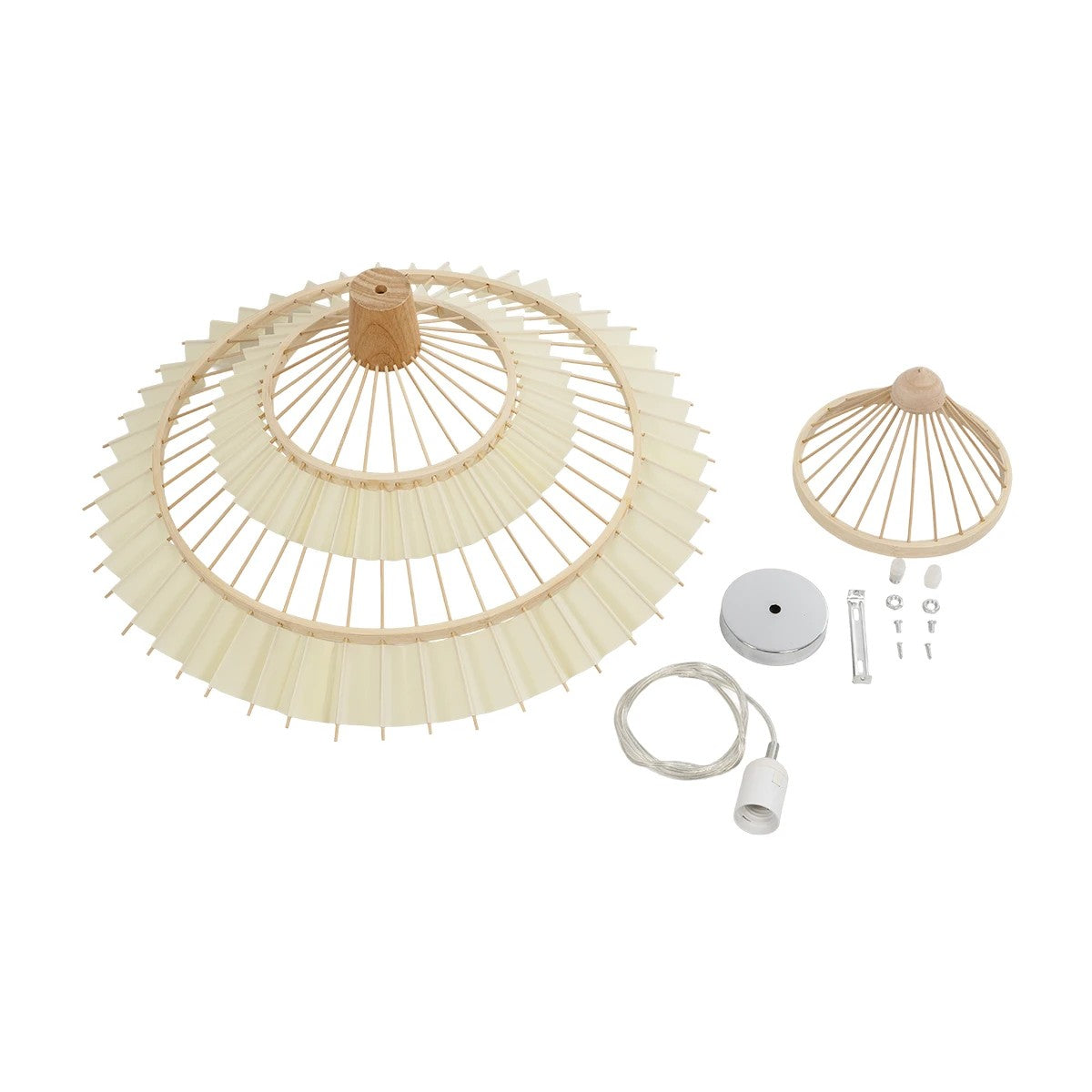 VENTALIA 999-0067 Boho Κρεμαστό Φωτιστικό Οροφής με Ντουί 1 x E27 AC 220-240V IP20 - Μπεζ - Μ60 x Π60 x Υ30