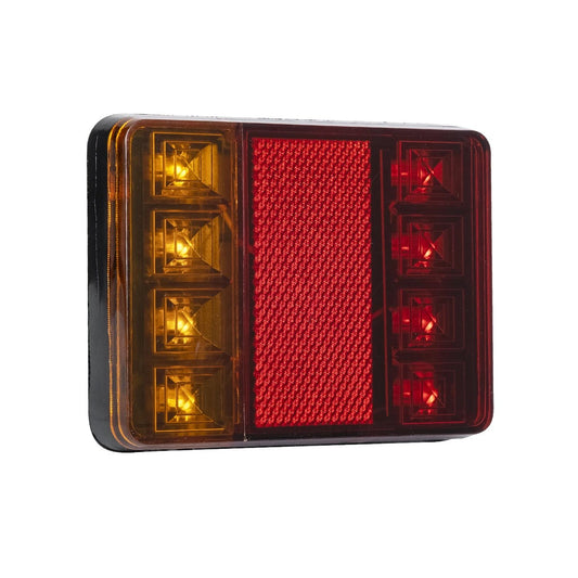 TAILIGHT 999-0255 Πίσω Φανάρι Οχημάτων LED 9W 360lm 140° DC 12V Αδιάβροχο IP66 Πορτοκαλί & Κόκκινο & Ψυχρό Λευκό 6000K - Μ12 x Π9.5 x Υ2 - Πακέτο 2 Τεμαχίων