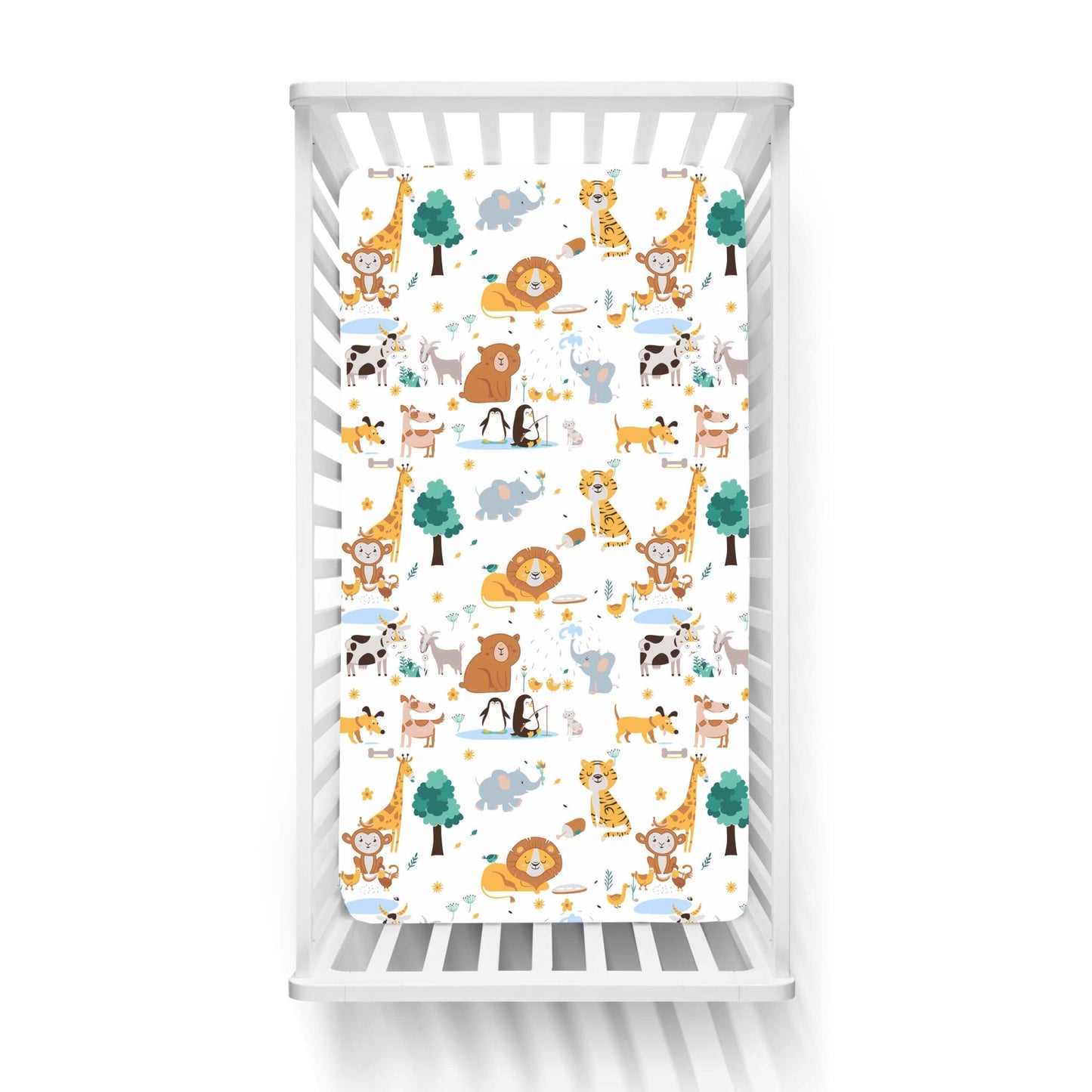 Βρεφικά Σετ Σεντόνι Κούνιας με Λάστιχο Animals