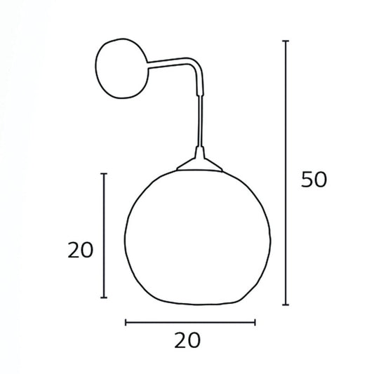 Απλίκα Μπάλα Σχοινί Natural/Μαύρο Φ20 Ε27