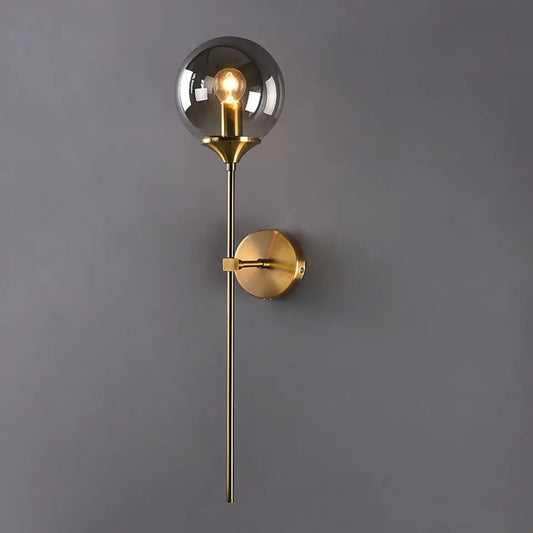 Απλίκα Τοίχου Μεταλλική Ε14 12x16x64 εκ. Gold Brass με Γυαλί