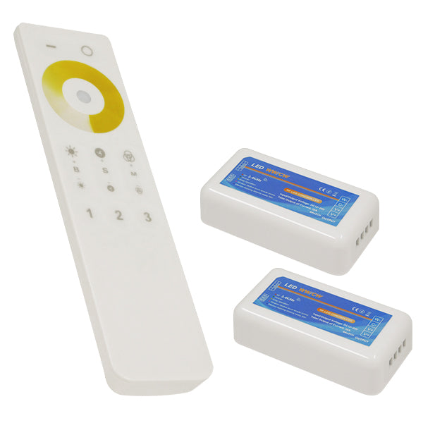 Ασύρματο LED Dimmer με Χειριστήριο Αφής 2.4G RF CCT 2 Χρωμάτων για Δύο Groups 12v (288w) - 24v (576w) DC 04140