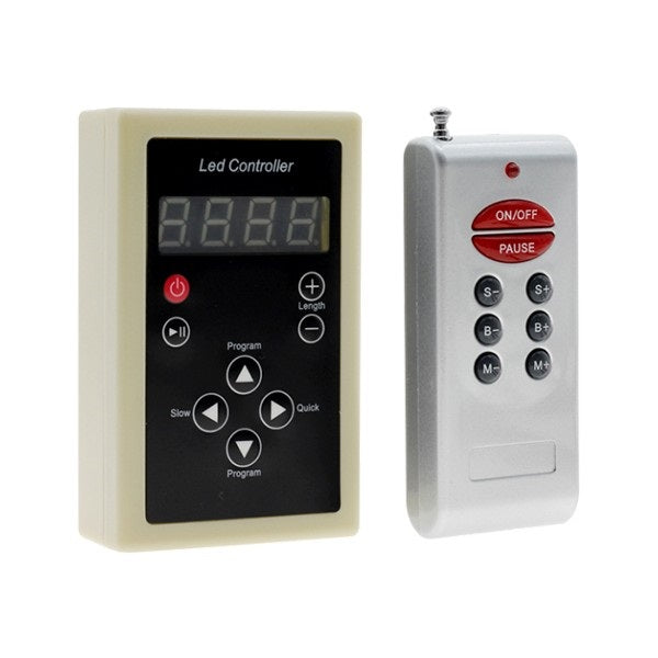 Ασύρματος LED Digital RGB Controller με Χειριστήριο RF για LED Digital RGB Προϊόντα 5v - 12v - 24v 1024 IC - 2048 IC 04036