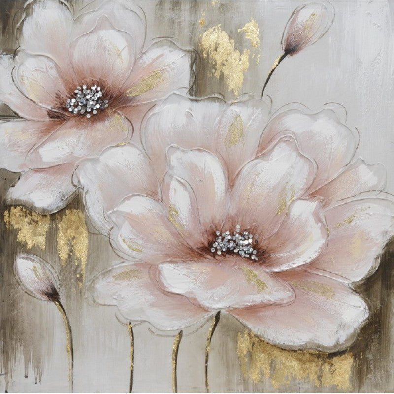 Πίνακας 'Λουλούδια' Καμβάς Πολύχρωμος 60x3x60