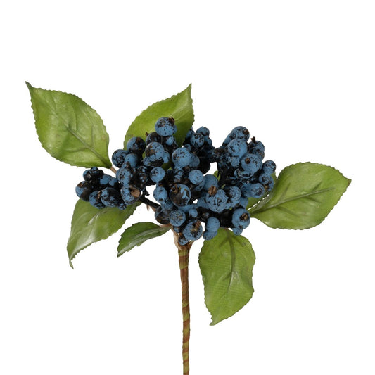 BLUBERRIES FRUIT BRANCH 21434 Τεχνητό Διακοσμητικό Κλαδί Μπλε Μύρτιλο Y30cm