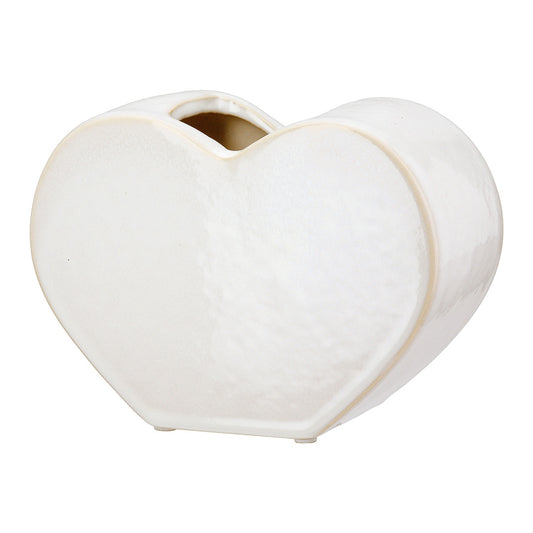 Βάζο "Heart" Κεραμικό Λευκό 20x8.5x14