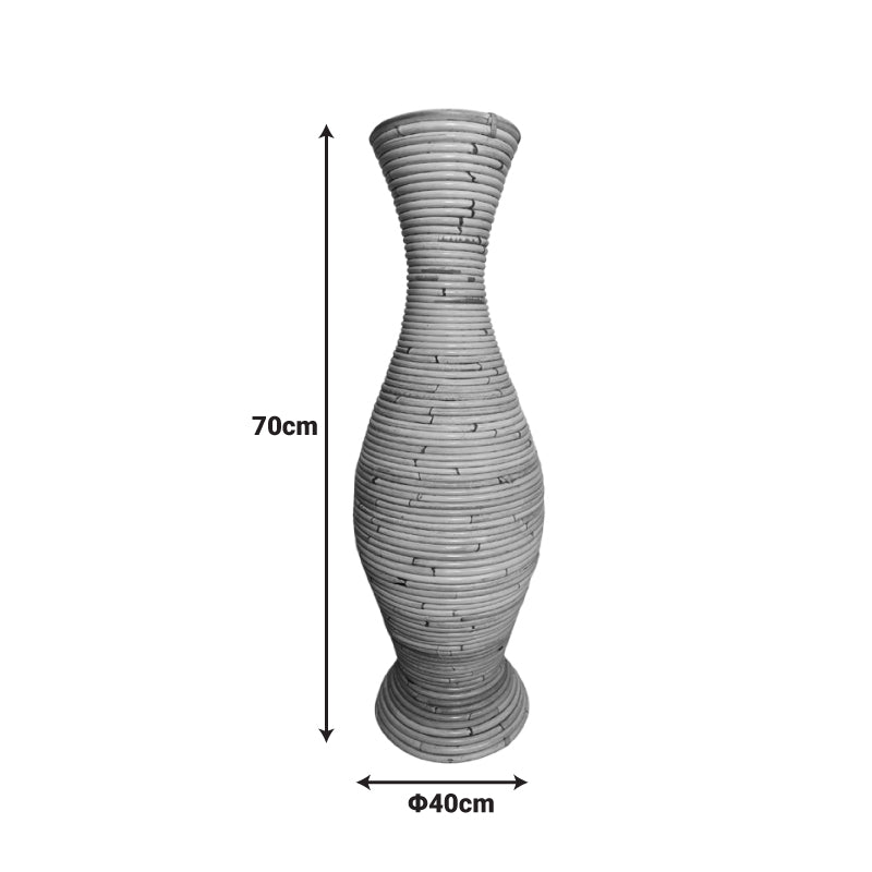 Βάζο Virnia PE Rattan σε Φυσική Απόχρωση Φ40x70