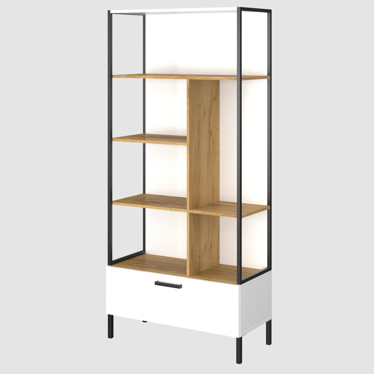 Βιβλιοθήκη Santes Χρυσό Δρυς-Λευκό 90x42x197.5