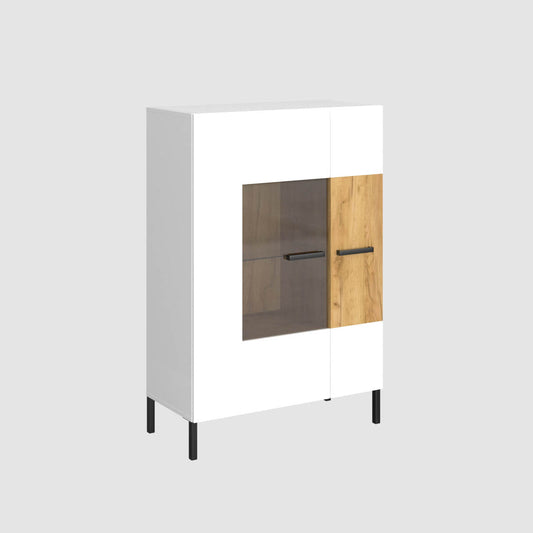 Βιτρίνα Santes Χρυσό Δρυς-Λευκό 90x42x134.50