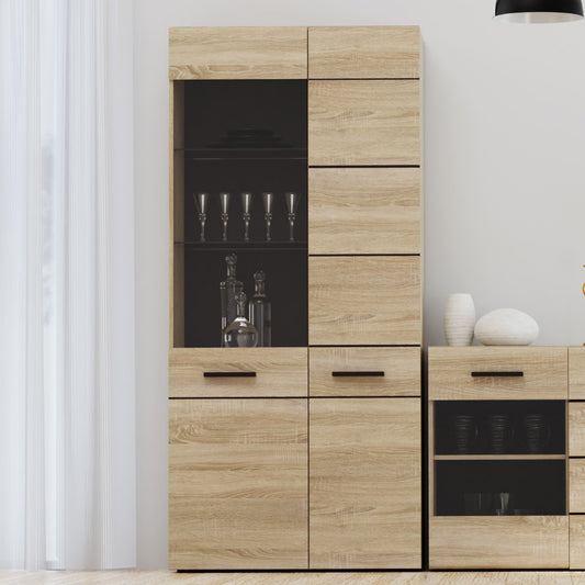 Βιτρίνα Solo Δίφυλλη 90x41x197 με Τζάμι Sonoma με Wenge