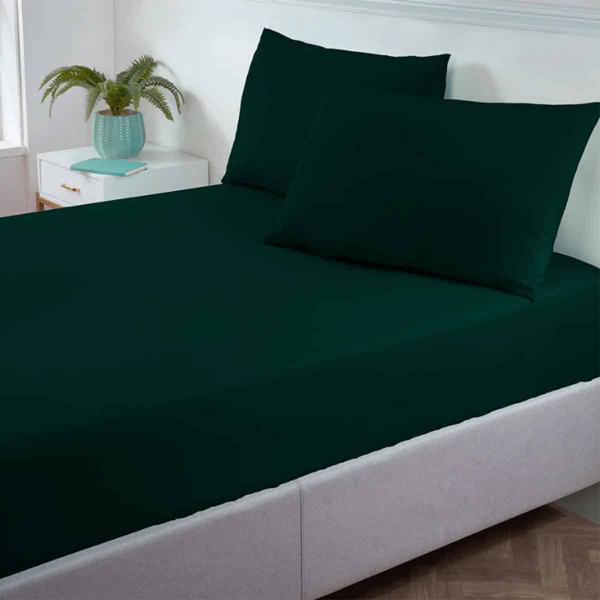 Σεντόνι με Λάστιχο 160x200+40εκ Green