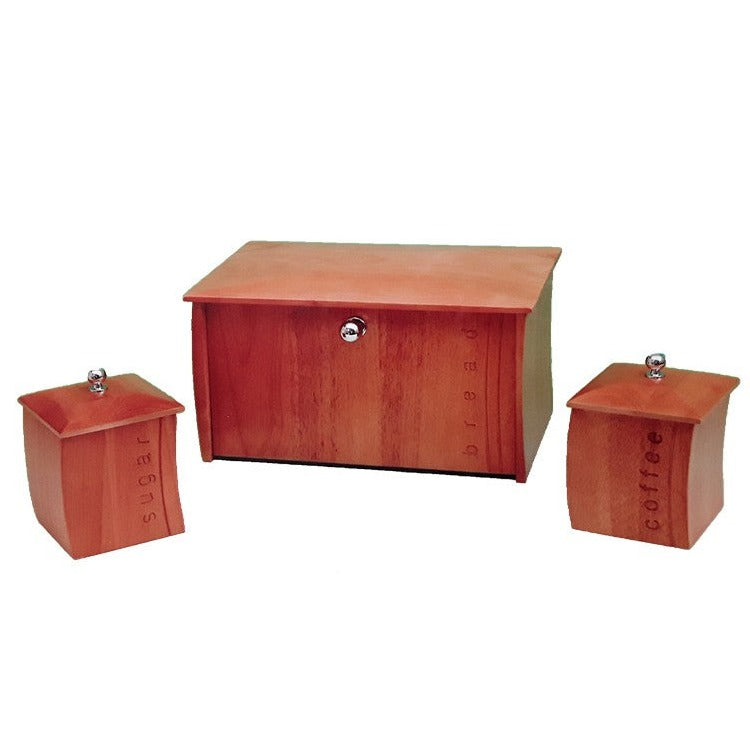 Δοχεία Καφέ/Ζάχαρης Ξύλινα Καφέ 14x14x18 (2 Τεμ.)