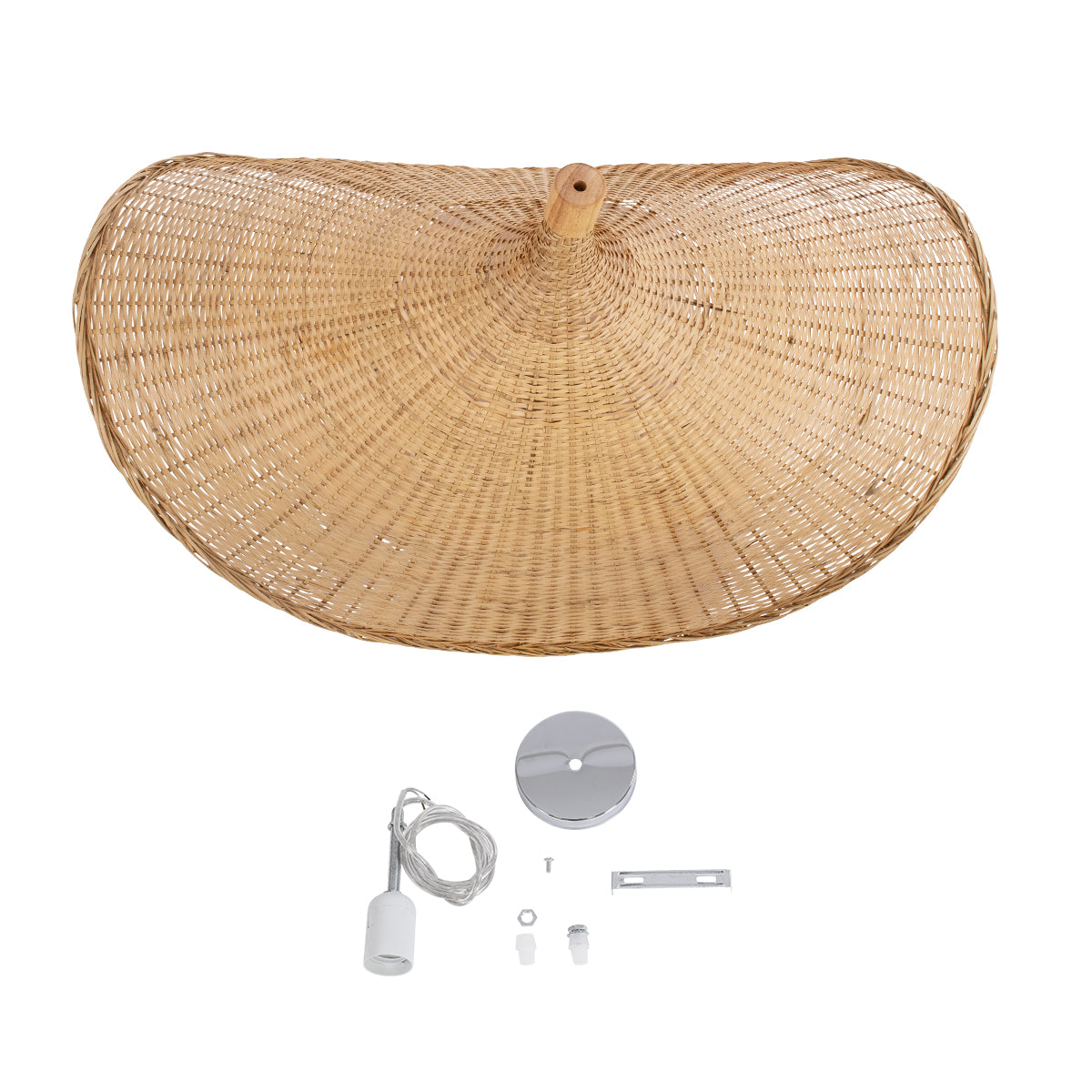 CUBA 01767 Boho Κρεμαστό Φωτιστικό Οροφής με Ντουί 1 x E27 AC 220-240V IP20 - Μπεζ - Μ80 x Π80 x Υ49