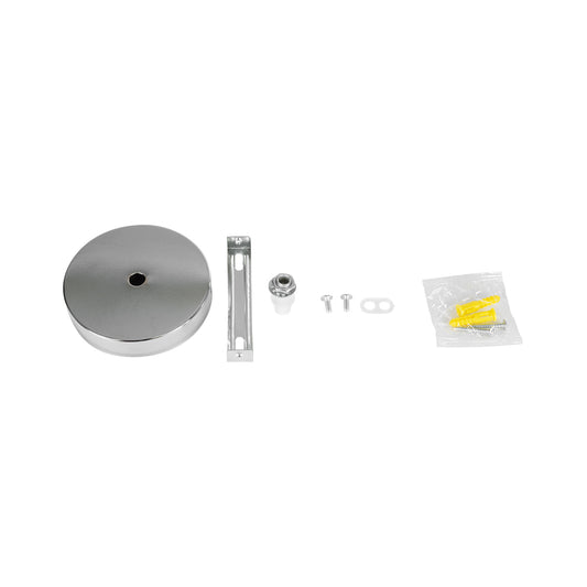 DIY 77502 Επιτοίχια Στρογγυλή Ροζέτα - Βάση για 1 Κρεμαστό Φωτιστικό - Φ10 x Υ2cm - Χρώμιο / Νίκελ - Μεταλλικό