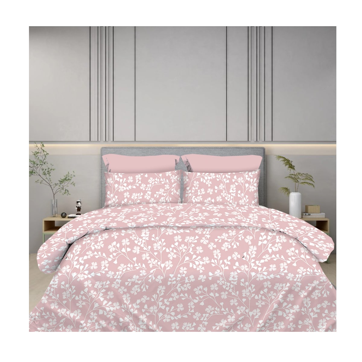 Σετ Σεντόνια 2x(2,45x2,60εκ) + 2x(52x72εκ) Daisy Dusty Rose