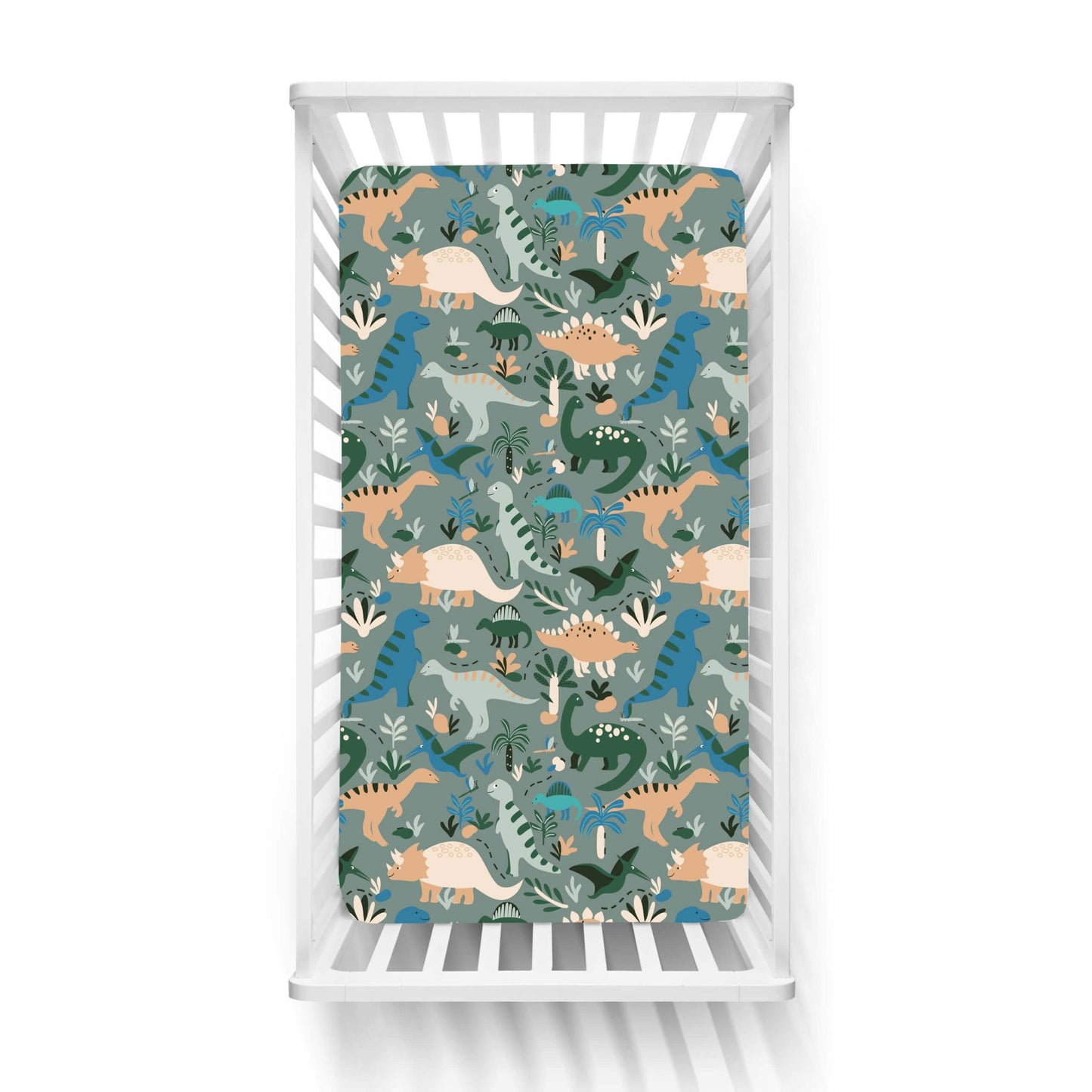 Βρεφικά Σετ Σεντόνι Κούνιας με Λάστιχο Dinosaurs