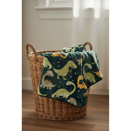 Βρεφική Κουβέρτα Κούνιας Βελουτέ Dinosaurs 110x140εκ