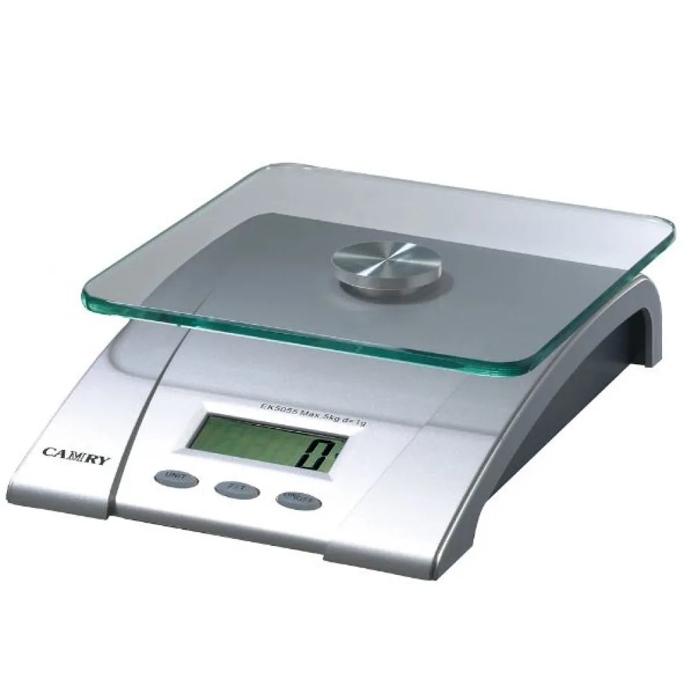 Ψηφιακή Ζυγαριά Κουζίνας Ακριβείας Ανοξείδωτη/Γυάλινη Ασημί/Διάφανη 20x15x5