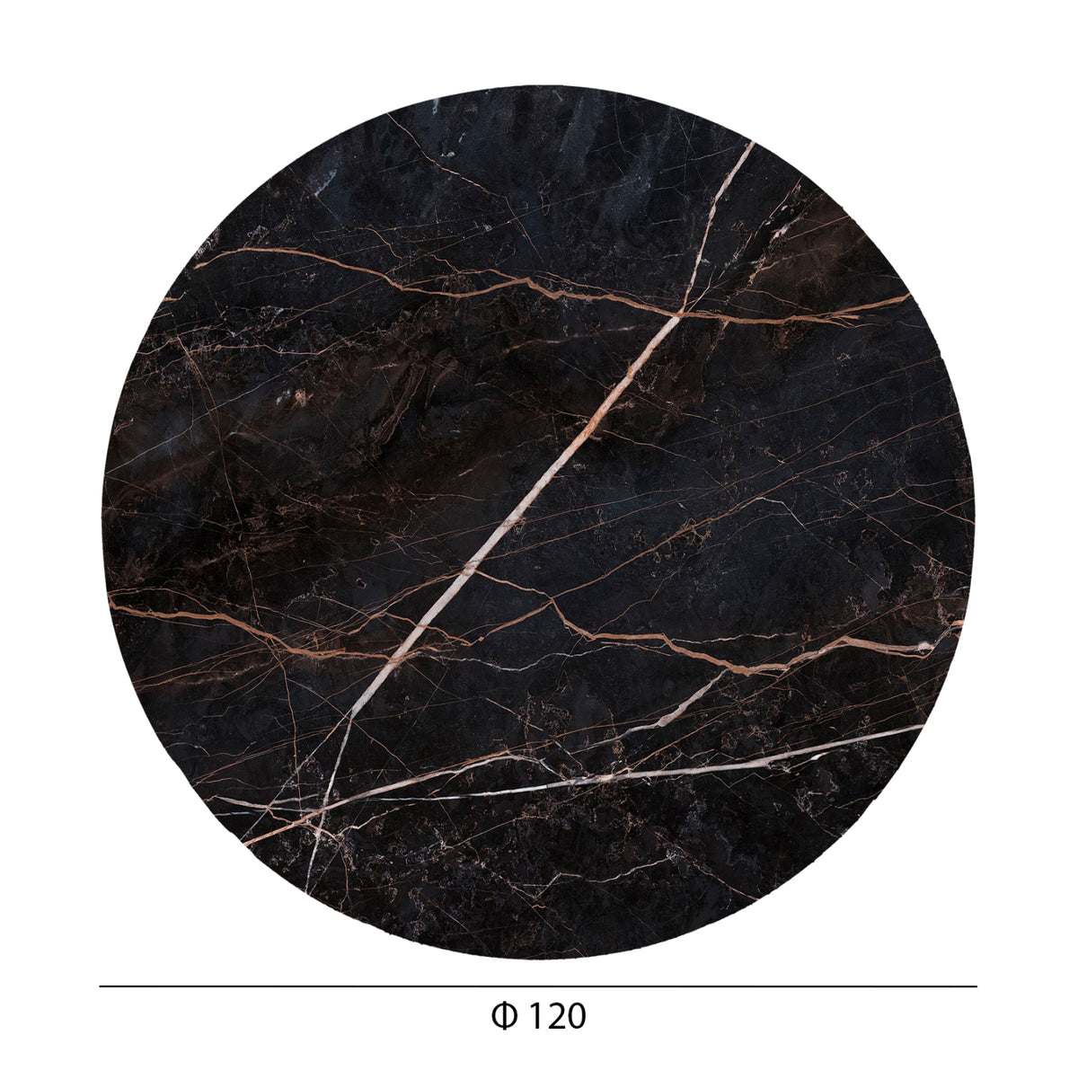 ΕΠΙΦΑΝΕΙΑ ΤΡΑΠΕΖΙΟΥ HPL ΣΤΡΟΓΓΥΛΗ BLACK MARBLE Φ120εκ