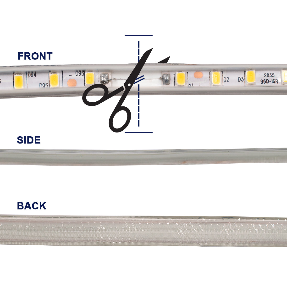 EPISLIM 70502 Ταινία LED 12W/m 1320lm/m 120° DC 220-240V Αδιάβροχη IP65 96 x SMD2835 Chip/m Θερμό Λευκό 2700K Dimmable - Μ100 x Π1 x Υ0.5