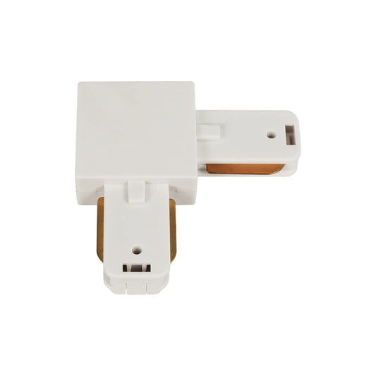 EUROTRACK-1PH 60906 Μονοφασικός Σύνδεσμος Γ Ράγας 2 Καλωδίων 1L+1N για Σύστημα Ράγας Eurotrack-1PH AC 220-240V IP20 - Λευκό Ματ - Μ6.5 x Π6.5 x Υ1.6