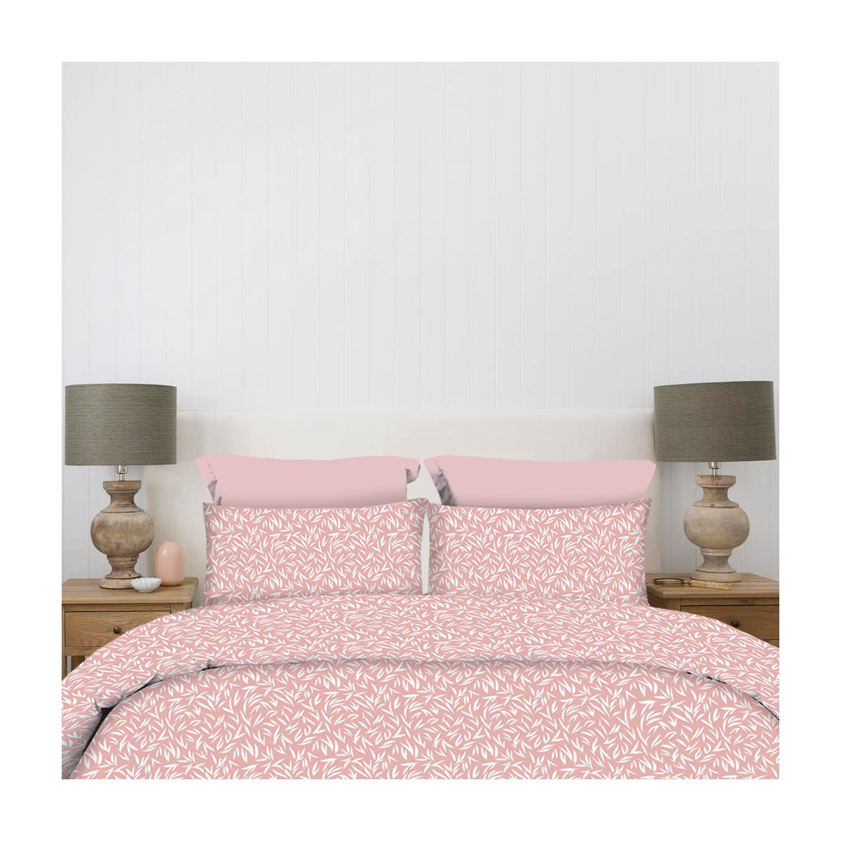 Σετ Σεντόνια 2x(2,45x2,60εκ) + 2x(52x72εκ) Emelia Dusty Rose