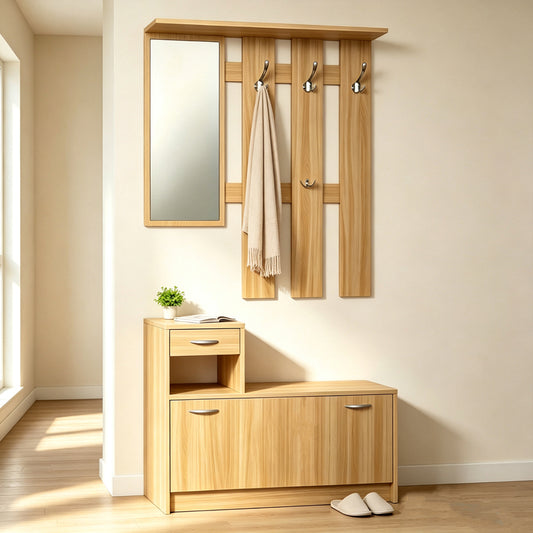 Έπιπλο Εισόδου Jentia με Καθρέπτη Sonoma MDF 100x24x186