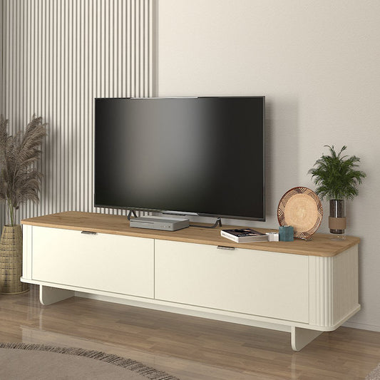 Έπιπλο Τηλεόρασης Bohema Χρώμα Ivory - Sepet Oak 180x47x45,6