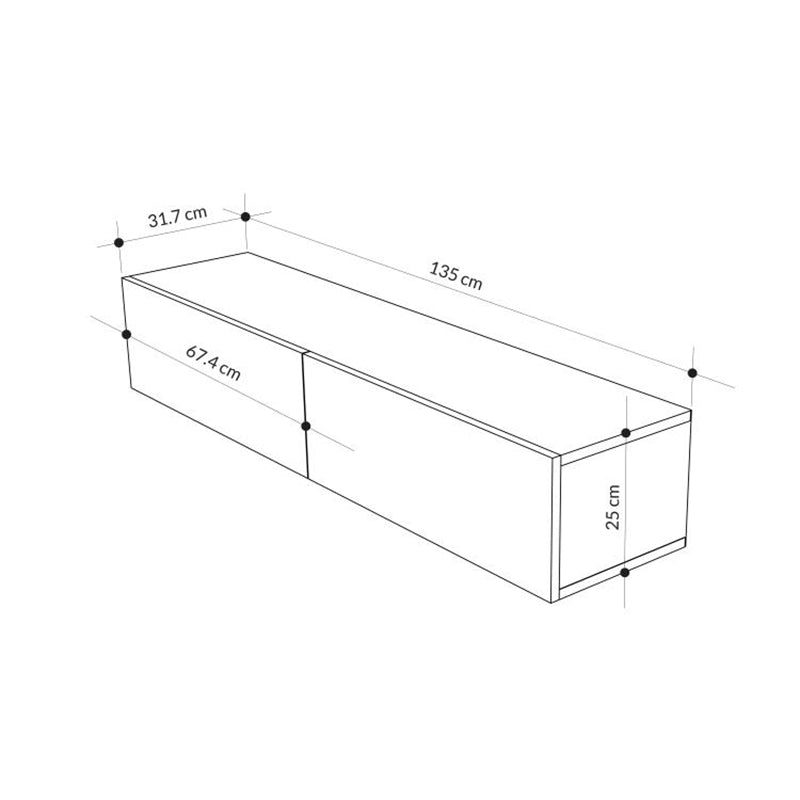 Έπιπλο Τηλεόρασης Επιτοίχιο Francy Χρώμα Sandstone 135x31,7x25