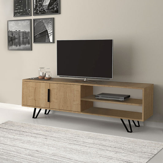 Έπιπλο Τηλεόρασης Foot από Μελαμίνη Χρώμα Sonoma 160x35x49