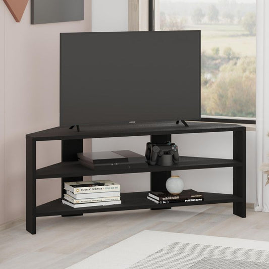 Έπιπλο Τηλεόρασης Γωνιακό Thales Χρώμα Black Wood 110x36x45