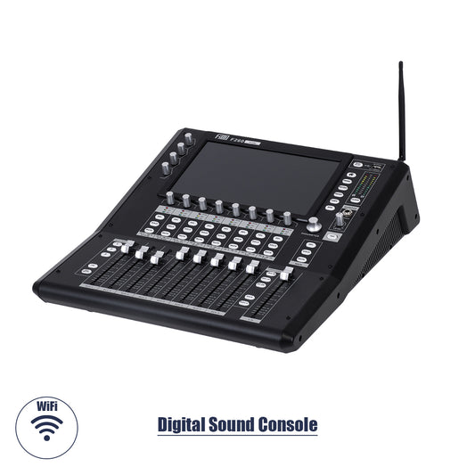 FDB F260 98023 Multifunctional Digital Mixer Audio Console 24Ch - Επαγγελματική Ψηφιακή Κονσόλα Ήχου 16Ch Audio In / 8Ch Audio Out / 8Ch BUS Out - Οθόνη Αφής 10" HD - Wifi Smart System - UDP - AC 220V/50-60Hz - IP20 - Μαύρο - Μ38 x Π49 x Υ14