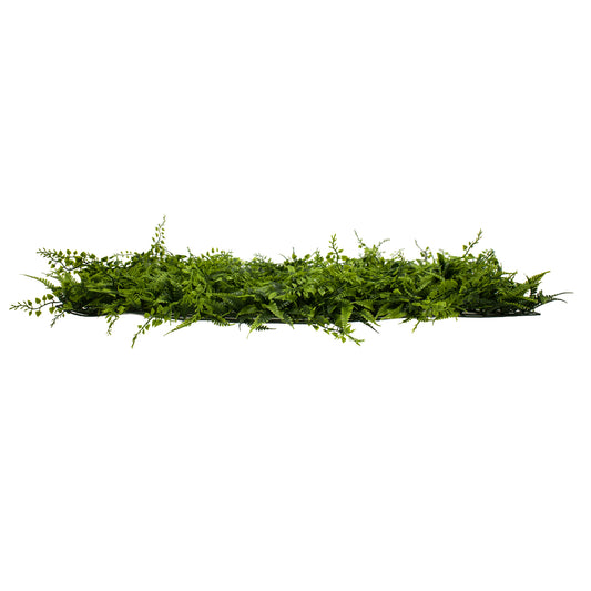 FERN 78402 Τεχνητό Πάνελ Φυλλωσιάς / Κάθετος Κήπος Νάνος Φτέρη, Νάνος Κισσός & Νάνος Δάφνη - Πράσινο - Μ60 x Π9 x Υ40